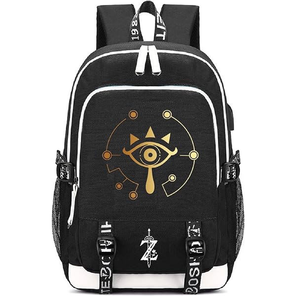 Plants Vs. Zombies Backpack - Grey Canvas, USB Charging Port, Fits 16" Laptop, Anime Gamer Bag