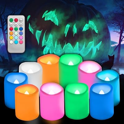 Candle Idea 10 Pack Color Changing Flameless LED Votive Tea Lights with Remote