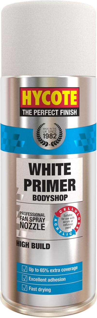 Hycote Bodyshop High Build Aerosol Car Spray Paint White 400ml Professional