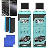 2PCS Plastic Clarify For Cars, Plastic Clarify, Waterless Spray Wax, All-In-One Detailer For Car Interiors & Exteriors, Plastic Rubber Leather Restorer For Cars 120 ML