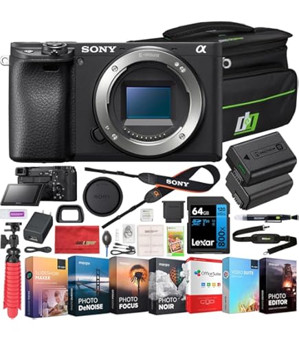 Amazon.com: Sony ILCE-6400Y B Alpha a6400 Mirrorless Camera Double