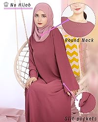 Zofocy Solid Color Women Abaya Modest Muslim Prayer