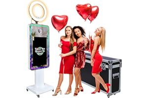 ZLPOWER Magic Mirror Photo Booth 21.5" Touch Screen Camera Selfie DSLR Photobooth Machine with Software RGB LED Ring Light and Flight Case for Event Rental Wedding Party
