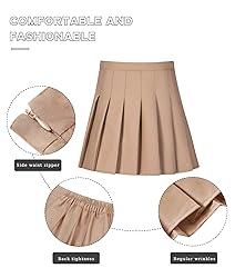 Tennis Mini Pleated Skirt for Women Champagne High