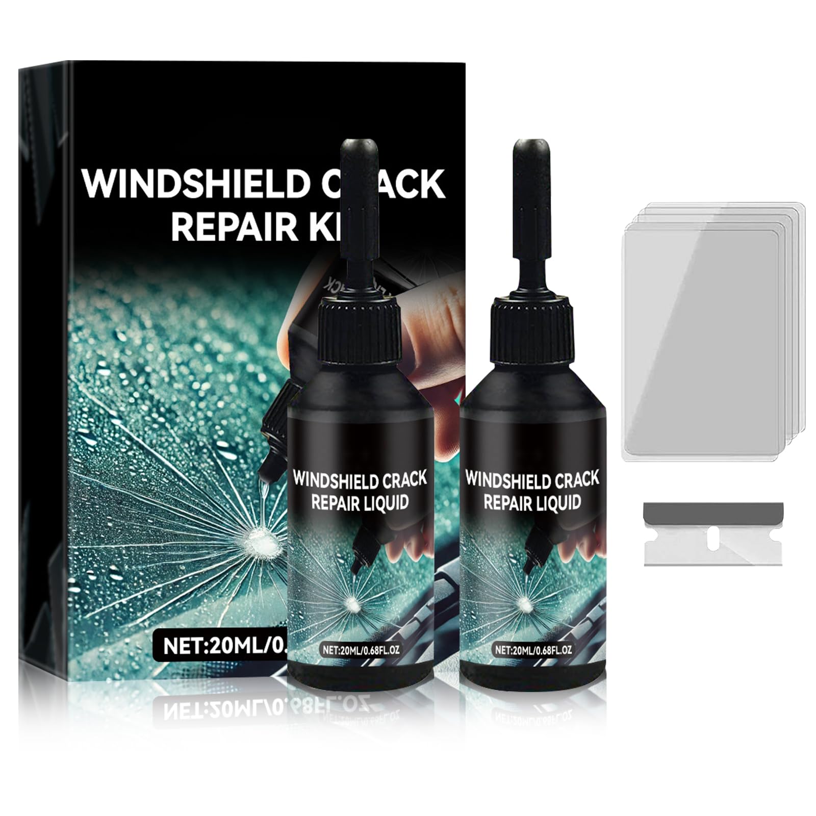 Photo 1 of DZCKTFYGRT Windshield Crack Repair Kit, 2025 New Premium Windshield Repair Kit, Quick Glass Repair Liquid, for Windshields, Windows, Mirrors and All Glass Crack Types?2pcs?