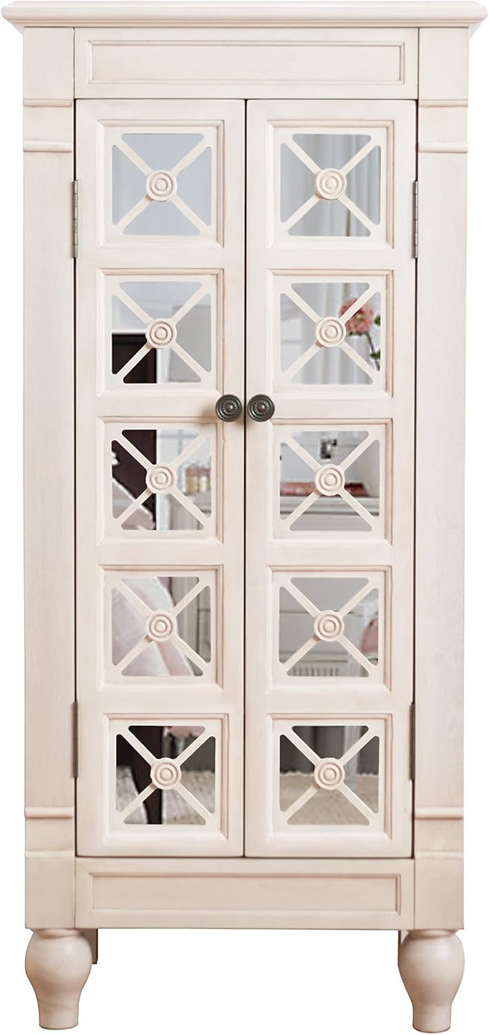 Hives and Honey Cadence Standing Jewelry Armoire, White