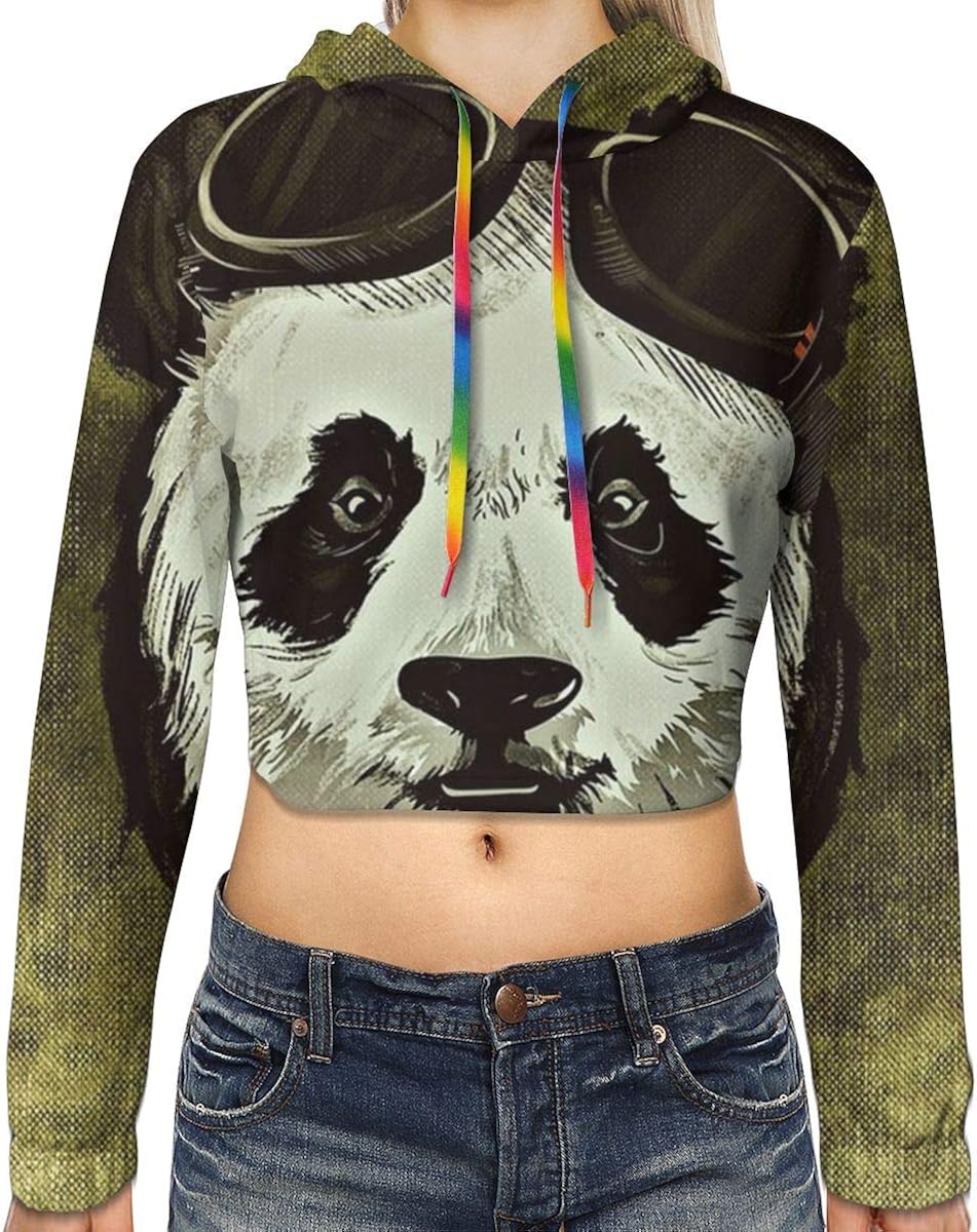 Panda crop hoodie Clearance
