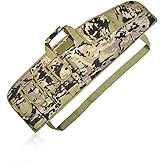 AUMTISC Tactical Rifle Gun Case, Soft Shotgun Carrying Range Bag with 6 Pouches, Fastening Straps Inside, Lockable Zippers, and Shoulder Sling, 36/42 Inch