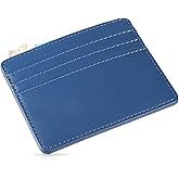 Xelsluthe Womens Card Holder, Leather Card Case Wallet, Minimalist Cards Holder, Slim Cards Holders for Women Men
