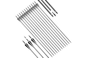 Zyntrek Rolling Fiberglass Arrows, 12pcs 31’’ for Archery Practice Hunting Targeting with Removable Arrowhead and Rotatable N