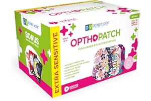 Opthopatch Eye Patches for Infants - Extra Sensitive Adhesive - Girls' Design [Series II] - 100 Count + 3 Reward Charts