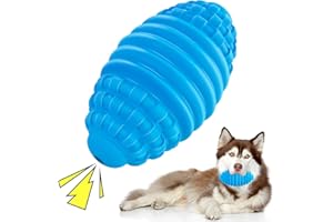 DAOZIJI Tough Squeaky Dog Toys for Aggressive Chewers, Indestructible Dog Balls for Aggressive Chewers, Interactive Squeaky Balls for Dogs to Busy, Rubber Aggressive Chew Toys for Boredom