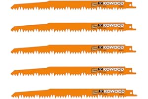 9-Inch Wood Pruning Saw Blades for Reciprocating/Sawzall Saws/Sabre Saws by KOWOOD - 5 Pcs Pack Wood Cutting Set