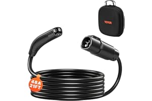 VEVOR EV Charger Extension Cable for Tesla, 48Amp 21 ft Max 240V 11.52 kW with NACS Plug, EV Extension Cord for Level 1/2 Tesla Mobile/Wall Connector/Destination Charger, Model Y/X/3/S, Carrying Bag