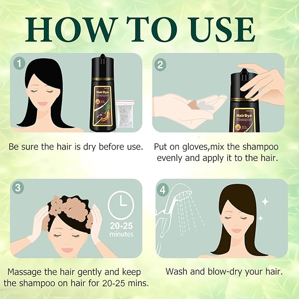 NCEPROHR DARK BROWN HAIR COLOR SHAMPOO 3 IN 1 FOR GRAY HAIR-HERBAL DARK BROWN HAIR DYE SHAMPOO FOR WOMEN & MEN, INSTANT HAIR SHAMPOO EASY TO USE & LONG LASTING BROWN SHAMPOO 500ML (DARK BROWN)