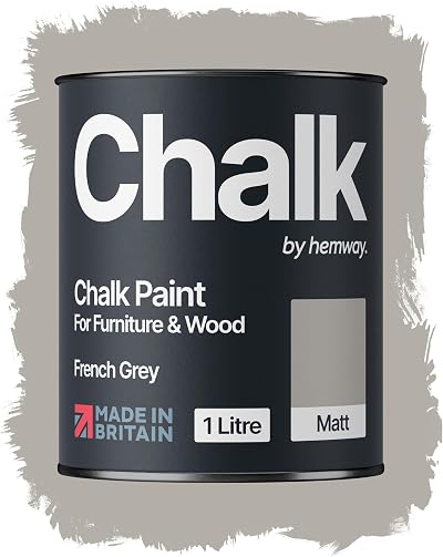 Hemway French Grey Chalk Paint 1L Matt Finish Furniture & Walls