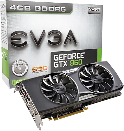 Amazon Com Evga Geforce Gtx 960 4gb Ssc Gaming Acx 2 0 Whisper Silent Cooling W Free Installed Backplate Graphics Card 04g P4 3966 Kr Computers Accessories