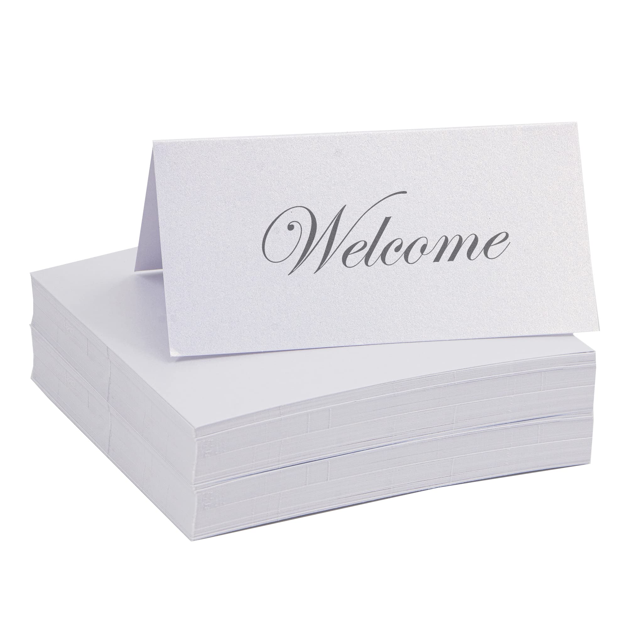 Time to Sparkle 100PCS White Blank Place Cards for Table Setting Place Cards for Weddings,Table Seating Cards,Folded Name Placecards