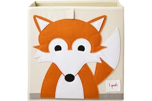3 Sprouts Toy Storage Organizer: Toy Box Cube Organizer for Playroom, Nursery - Foldable Storage Bin - Fox