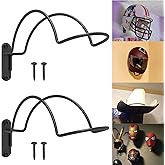 GZQIUYI Helmet Wall Mount Display, 2 Pack Heavy Duty Football Helmet Holder | Sturdy metal wall holder for football, baseball, motorcycle and cosplay helmet display and storage; note check clear ance.