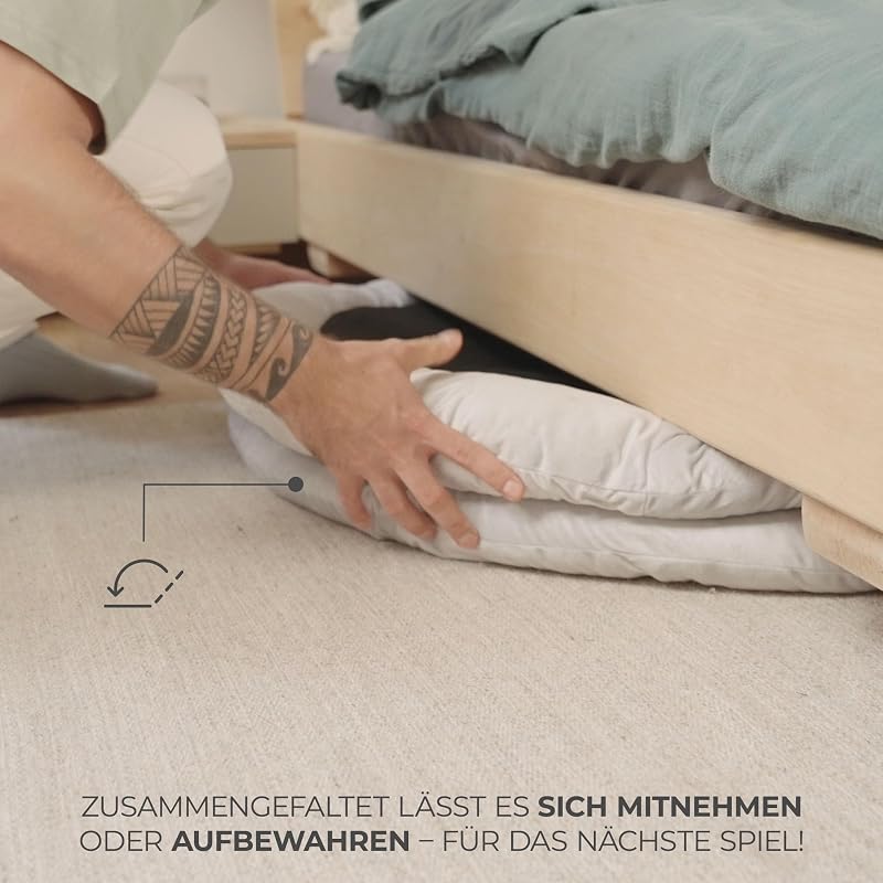 COZYPLAY Spielmatte für Babys, Spieldecke mit Aktivierende 4 Spielzeugen, Praktisch - maschinenwaschbar, 2 weiche Spielbögen, Komfortable Lagerung