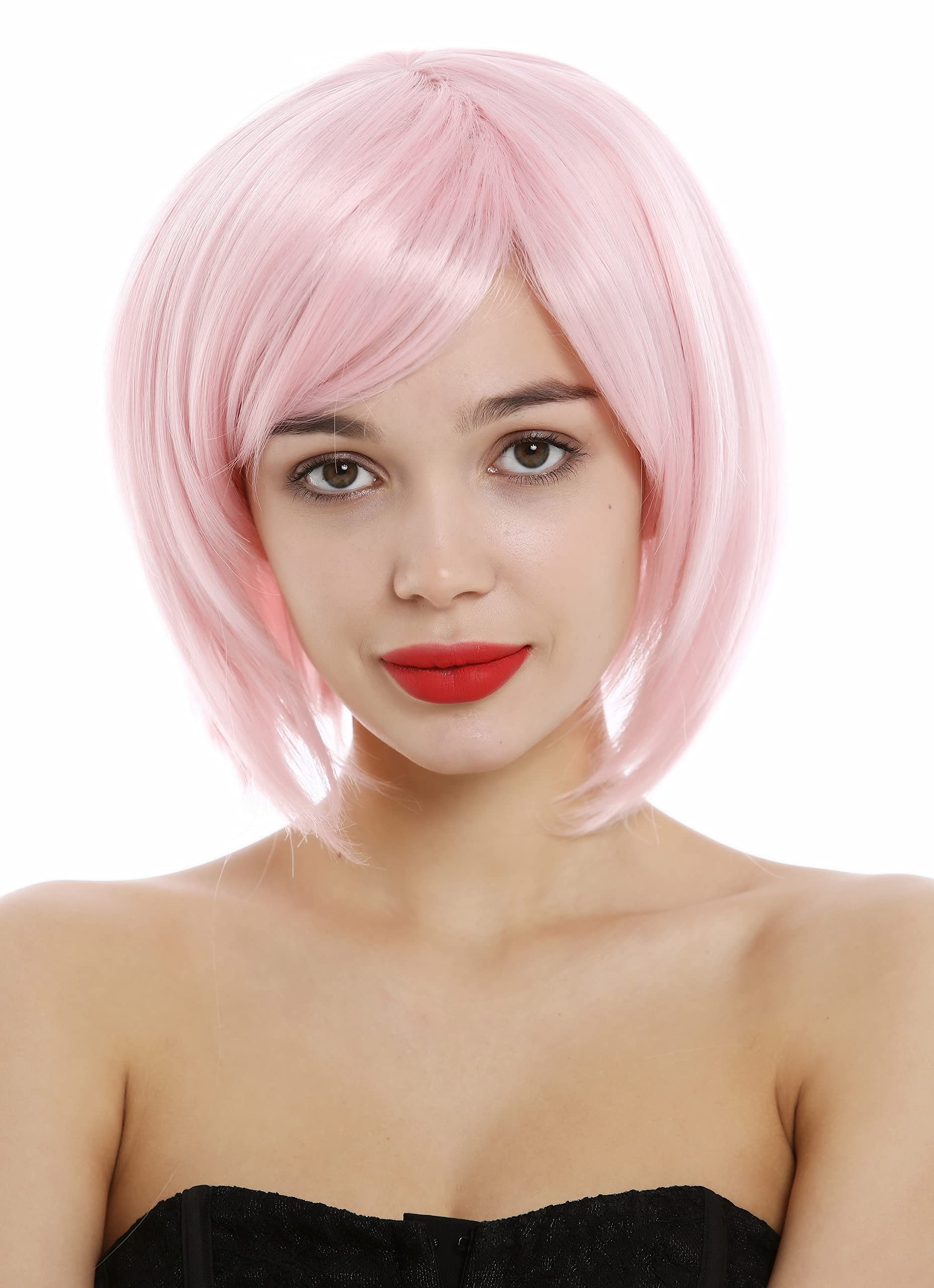 WIG ME UP - 1215-T2333 Lady Wig short frayed Bob style parting light pink