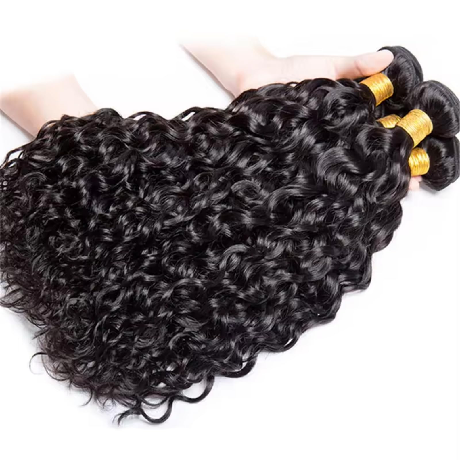 Condition photo showing As Is for water wave human hair bundles 20 22 24 inch 12a curly bundles human hair 100% unprocessed brazilian 