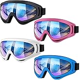 Vatefery 4-Pack Ski Goggles Snow Goggles for Men Women Kids Youth Adults Boys Girls,Snowboard Motorcycle goggles ATV Glasses