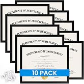 YixangDD 10 Pack Certificate Frames 8.5 x 11, College Diploma Frame, Black | 8.5 by 11 Picture Frame, Clear Plexiglass Document Frame for Wall, Tabletop and Graduation Display