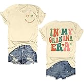Ithalt Grandma Shirt Women in My Grandma Era Tshirt Funny Grandmother Shirt Grandma Mothers Short Sleeve Tops