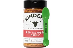 EH95 LLC Kinders Premium Red Jalapeno Garlic Seasoning 7.7 oz - 2 in 1 Measuring Spoon Included