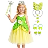 ToLaFio Princess Costume for Girls Princess Dress for Little Girl Cosplay Fancy Party Chritstmas Dress Up Outfits Kids Gift