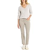 NIC+Zoe Womens Cotton Cord Soft V-Neck Sweater