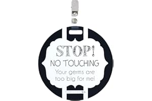 THREE LITTLE TOTS No Touching Baby Car Seat Sign for Newborn Car Seat or Stroller (Black & White)