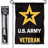 Army Veteran Garden Flag with Stand Holder