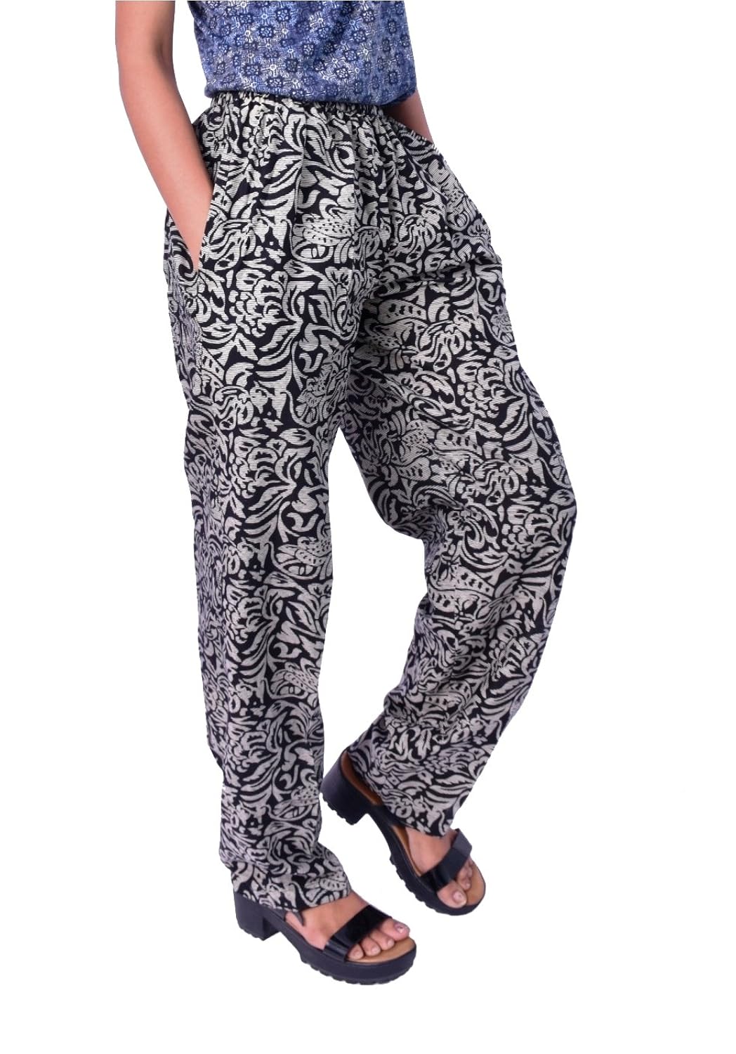 rajpari women's cotton black printed payjama
