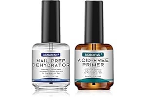 Morovan Nail Primer and Dehydrator: 15ml Natural Nail Prep Dehydrate and Bond Primer Acid-Free Nail Primer Protein Nail Bond 