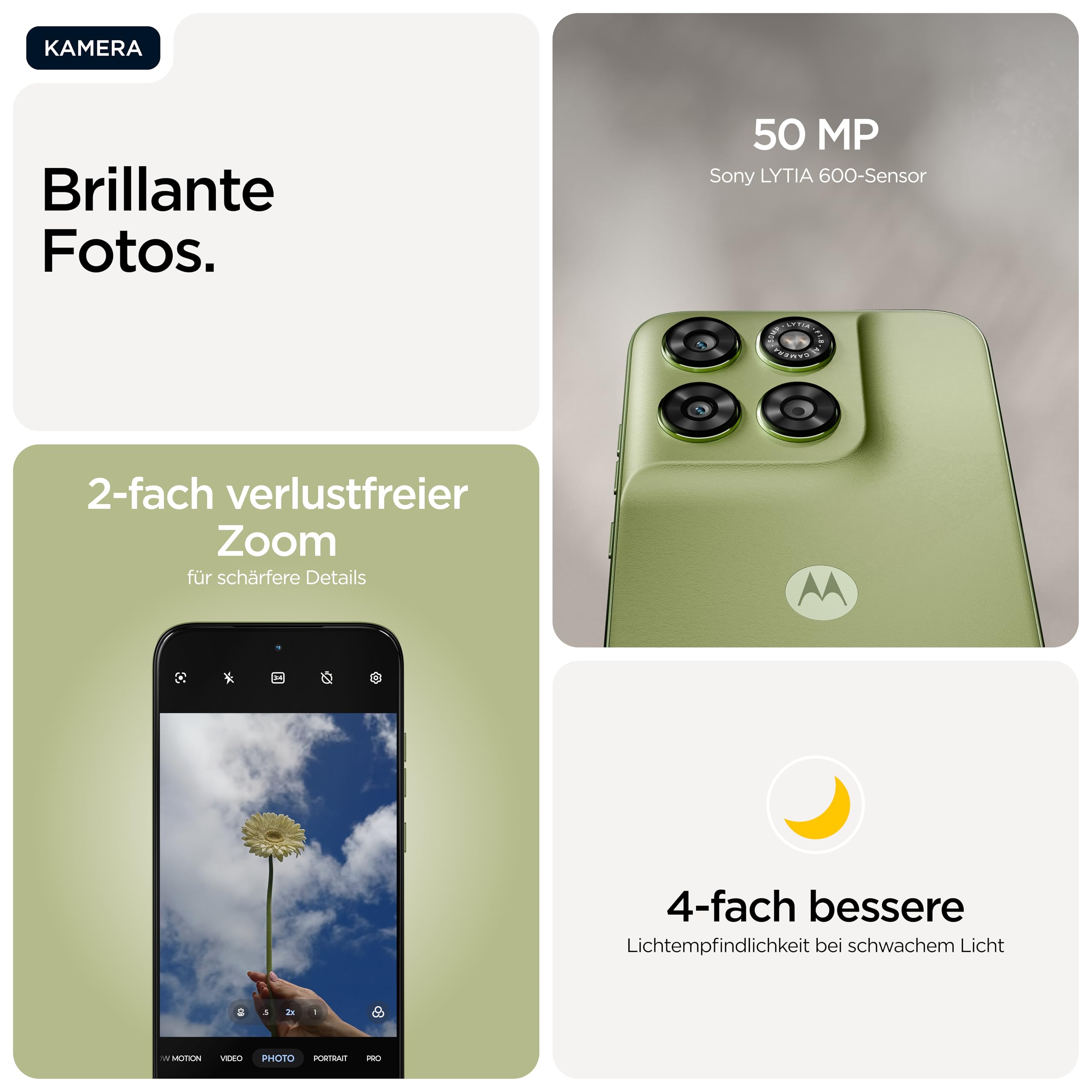 Motorola Moto g67 5G Smartphone (6,78“-Super-HD-Display mit Corning Gorilla Glas 7i, Sturz- und Kratzschutz, 50-MP-Kamera, 4/256 GB, 5100 mAh, Android 16) Pantone Nile 2