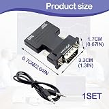 MEKEET HDMI to VGA Converter 1080P 60Hz with 3.5mm Audio Adapter Male to Female view 2