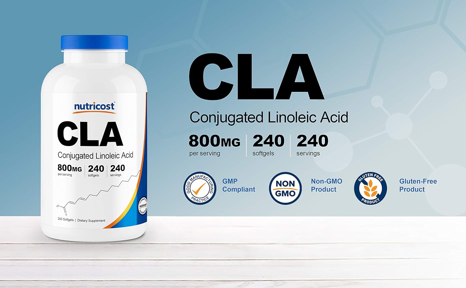 Nutricost CLA (Conjugated Linoleic Acid) 800mg, 240 Softgels: Health & Personal Care