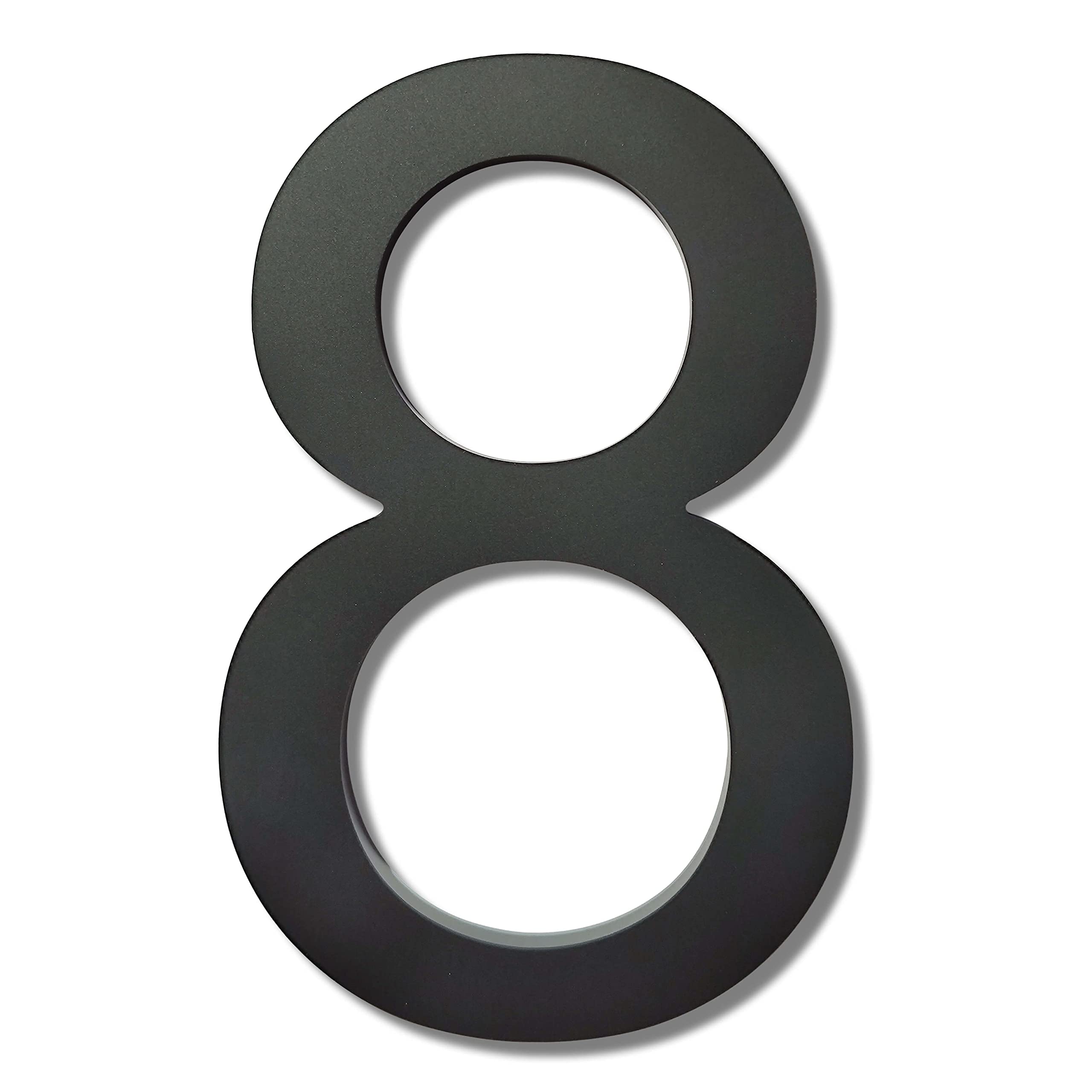 Ywonoby 8 Inch House Numbers for Outside-Large Modern 3D Floating Door Numbers-Weatherproof and Easy to install-Matte Black Acrylic Number (8)