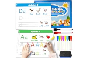 DUOXEE Preschool Learning Activities-Handwriting Practice for Kids|Montessori Busy Book|Toddler Activity Book|Autism Learning Materials|Educational Workbook|ABC Learning Toys for Kids Ages 3-5（11.61 x 8.27″）