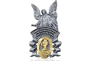 Fanhostco Guardian Angel Car Visor Clip, St Christopher Medal for Car Saint Christopher Visor Clip, Bless Driving Safety Reli