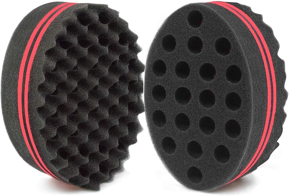 HALLO Big Holes Hair Twist Sponge Brush for Dreads Locking Coil Afro Curl for Hair Styling (30 Packs)