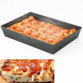 Jisculo Detroit Style Pizza Pan 10x14x2.5 (Non-Stick, BPA &amp; PFOA Free) Heat-Resistant Up to 500&deg;F, Pre-Seasoned Authentic Hard Anodized Detroit Deep Dish Pizza Pan, Five-Year Free -Replacement
