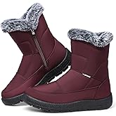 SHIBEVER Women's Snow Boots Winter: Waterproof Fur Lined Anti-Slip Ankle Booties Outdoor Comfortable Warm Women Snow Boot
