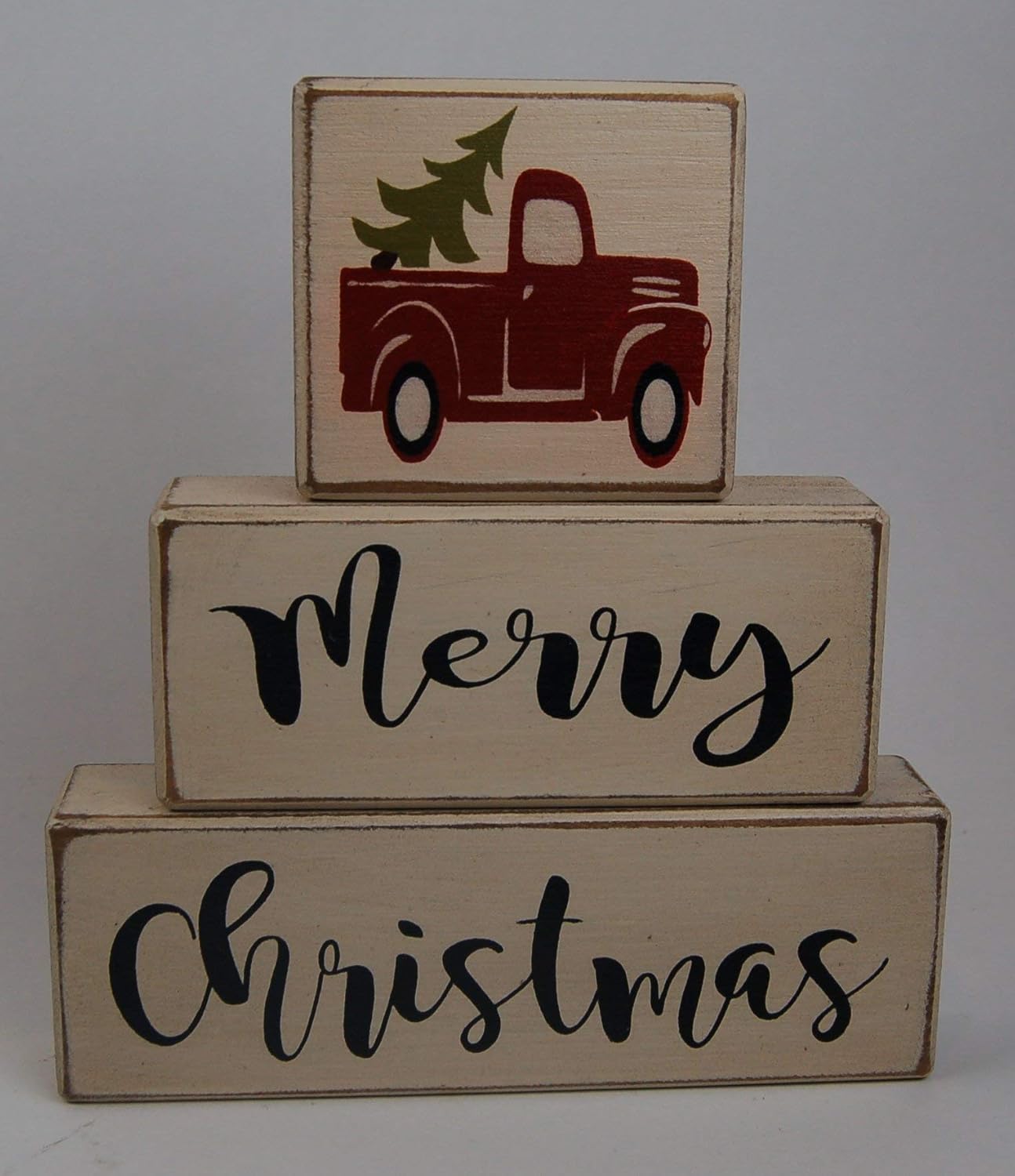 merry christmas wooden blocks