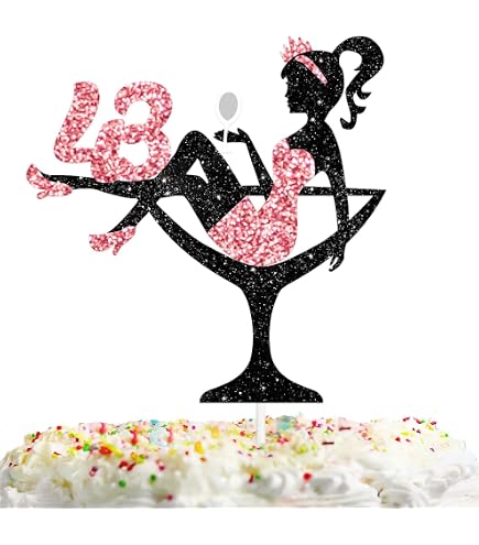 Black Glitter Happy 43rd Birthday Party Decor 30 Cake Topper Happy 43rd ...