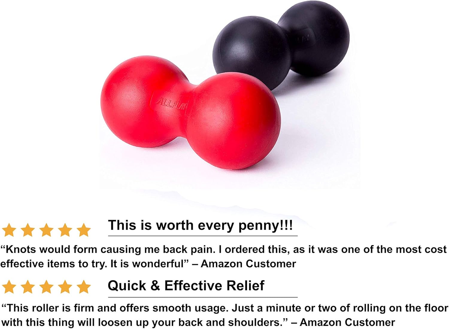 Double Lacrosse Ball, Peanut Shape Self Massage Roller for Myofascial Release Back Foot Neck Spine Shoulder Physical Trigger Point Therapy, Deep Tissue Massager Tool Pack of 2 (2): Health & Personal Care