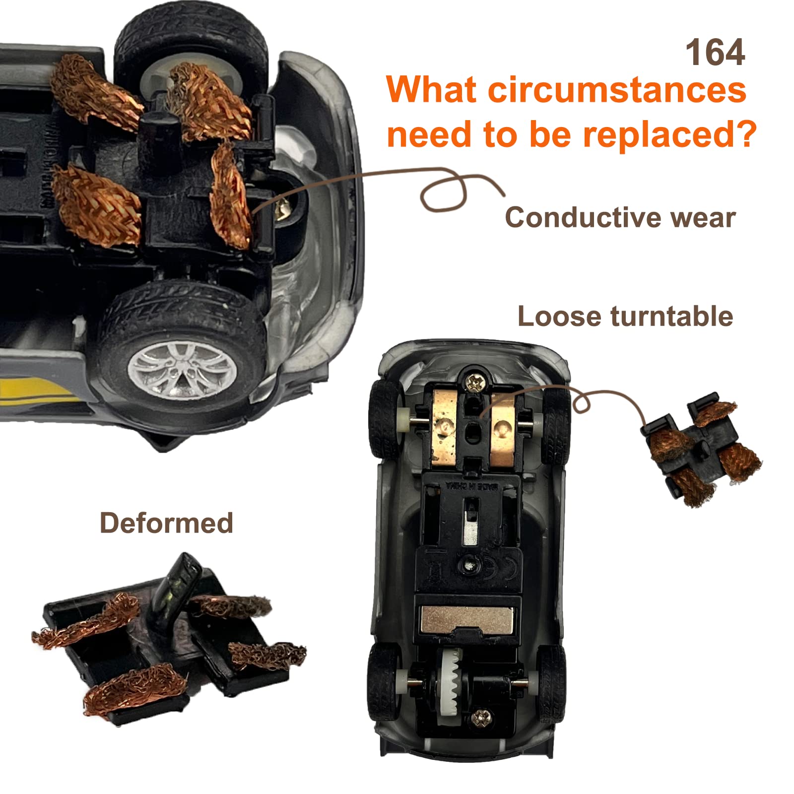 AGM MASTECH Replacement Brushes with Guide Blade for 1:64 and 1:43 Slot Cars